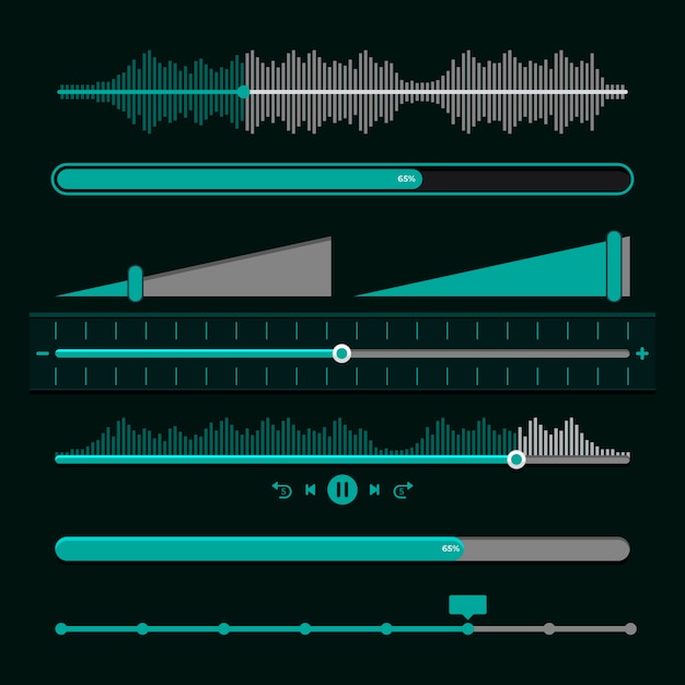 Collection De Curseurs Ui Design Plat