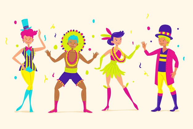Collection de danseurs de carnaval