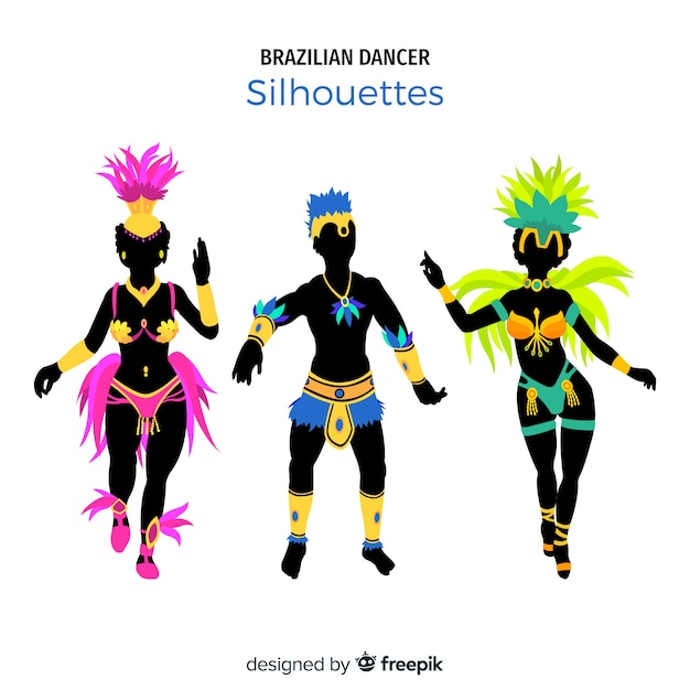 Collection De Danseuse De Carnaval Brésilien De Silhouette