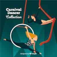 Vecteur gratuit collection de danseuses carnaval plates