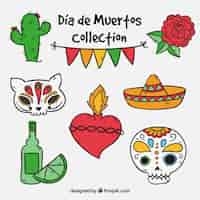 Vecteur gratuit collection day of the dead object