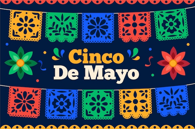 Vecteur gratuit collection de décoration mexicaine plat cinco de mayo