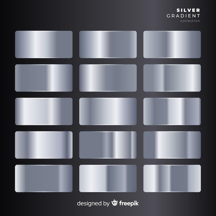 Vecteur gratuit collection de dégradé d&#39;argent