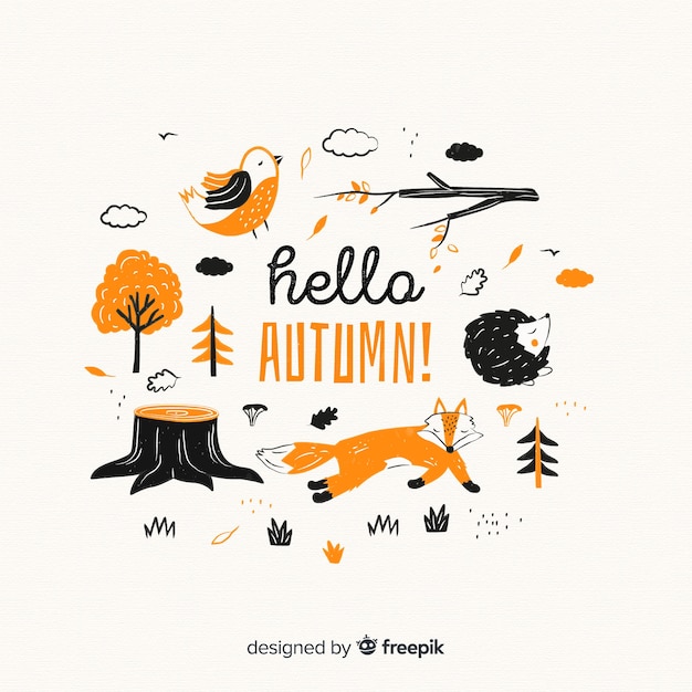 Collection De Design Plat Animaux De La Forêt En Automne