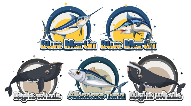 Vecteur gratuit collection de dessins animés d'animaux aquatiques