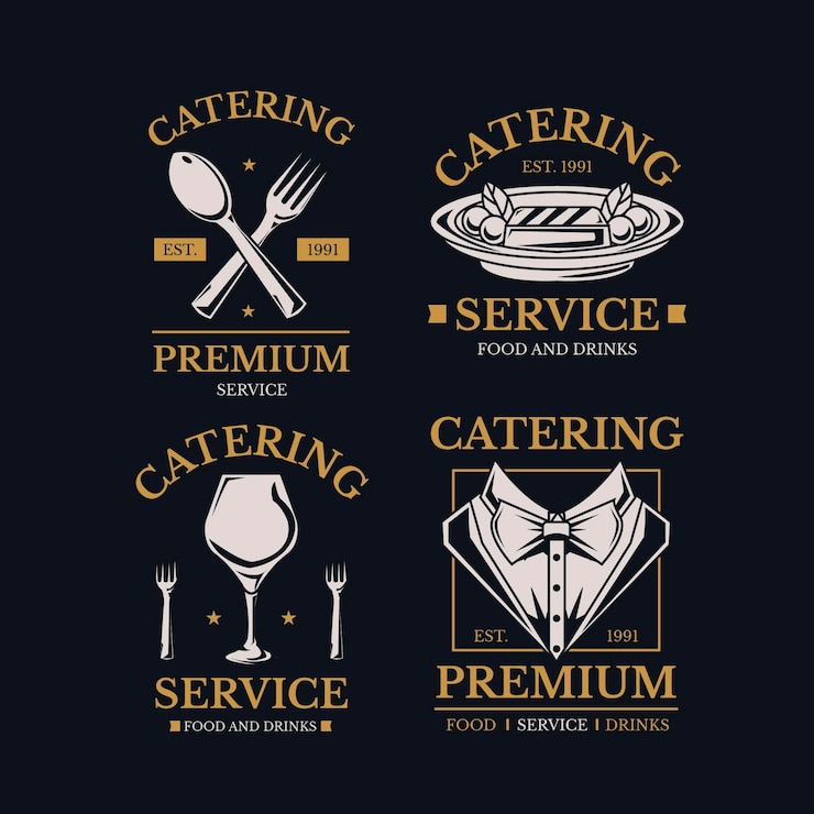 Vecteur gratuit collection détaillée de logos de restauration
