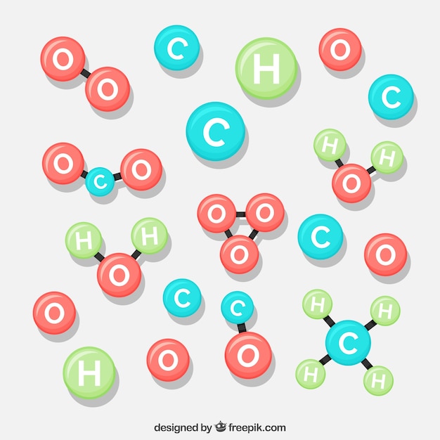 Collection de différentes molécules