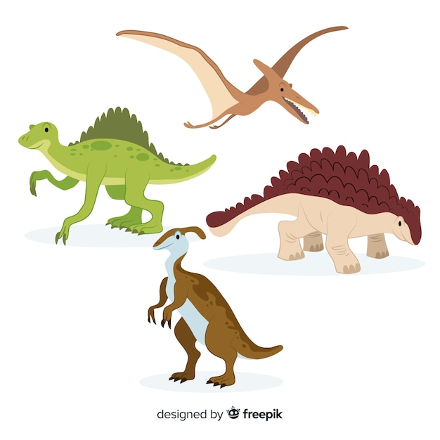 Collection De Dinosaures Dessinés à La Main