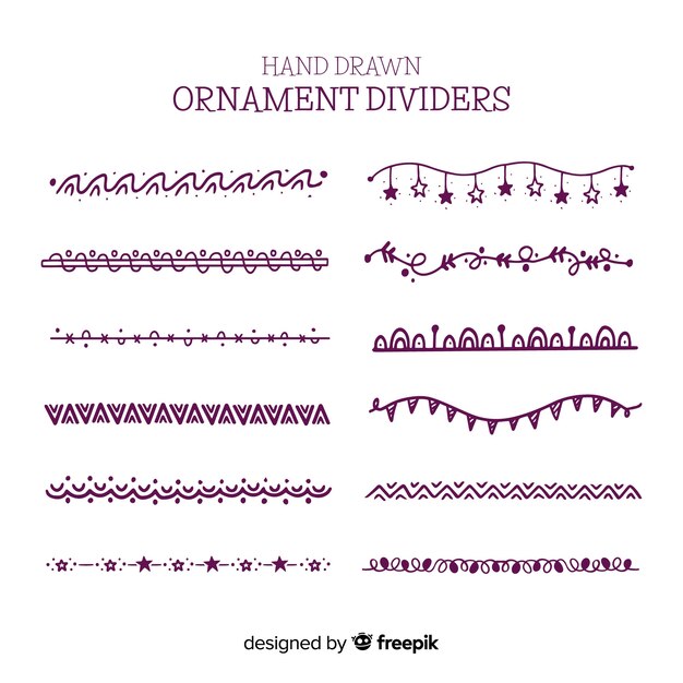 Vecteur gratuit collection de diviseur d'ornement