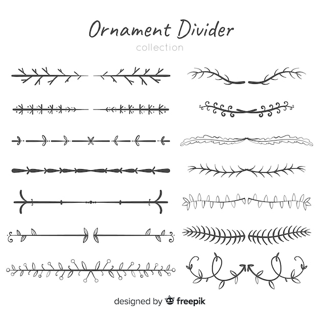 Vecteur gratuit collection de diviseur d'ornement