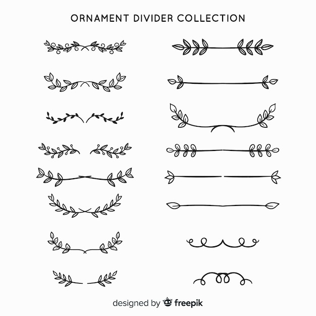 Vecteur gratuit collection de diviseur d'ornement