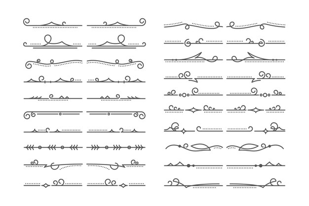 Collection de diviseurs ornementaux calligraphiques