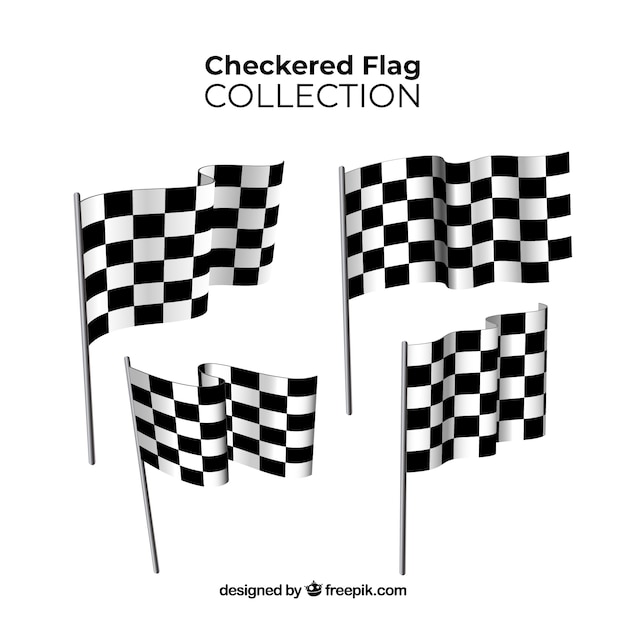 Vecteur gratuit collection de drapeau à damier