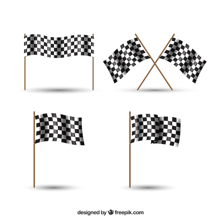 Vecteur gratuit collection de drapeaux à carreaux