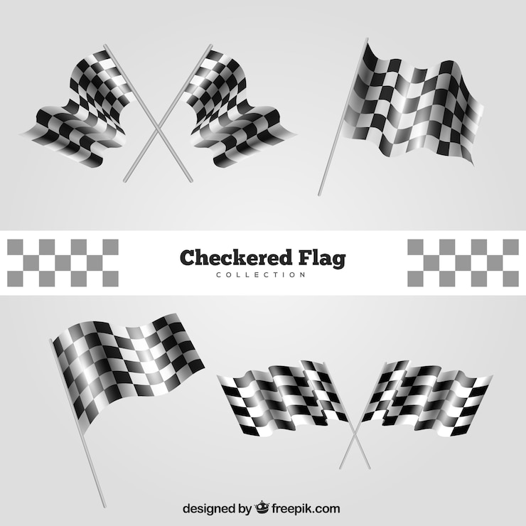 Vecteur gratuit collection de drapeaux à carreaux