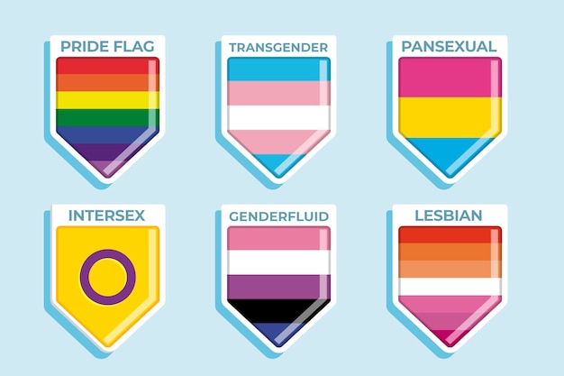 Collection De Drapeaux Lgbt Du Mois De La Fierté Plate