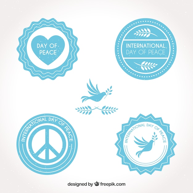 Collection élégante de badges pour le jour de la paix