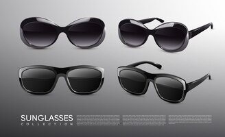 Collection élégante de lunettes de soleil réalistes