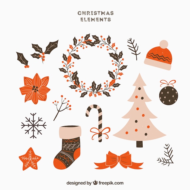 Collection d'élément de Noël