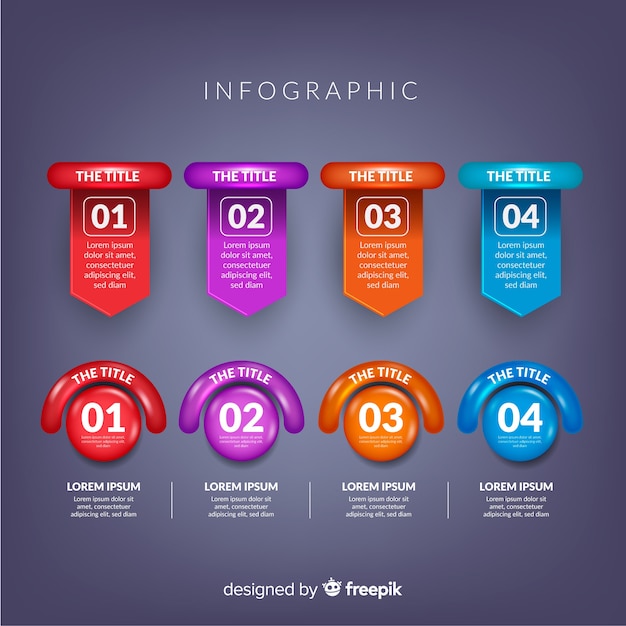 Collection D'éléments Brillants D'infographie Réaliste