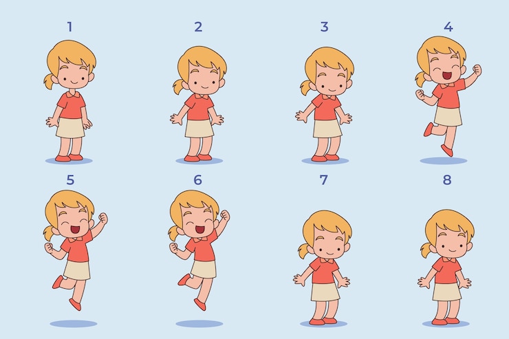 Vecteur gratuit collection d'éléments de cadres d'animation dessinés à la main