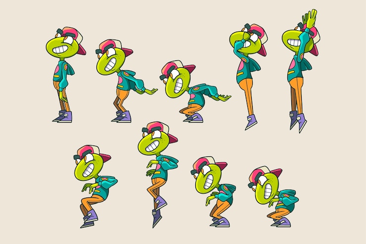 Vecteur gratuit collection d'éléments de cadres d'animation dessinés à la main