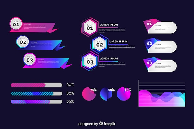 Collection d&#39;éléments de dégradé d&#39;infographie