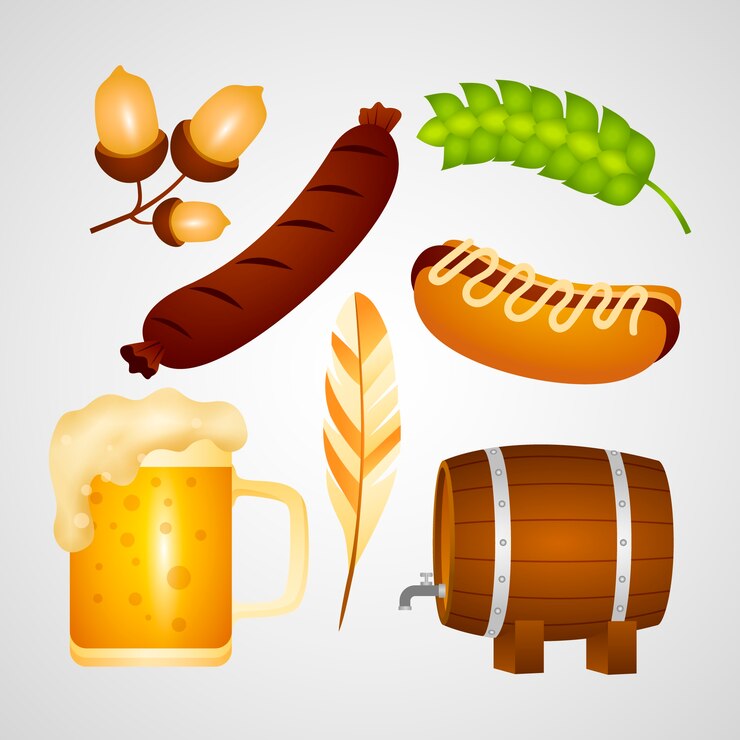 Vecteur gratuit collection d'éléments dégradés pour la célébration de l'oktoberfest