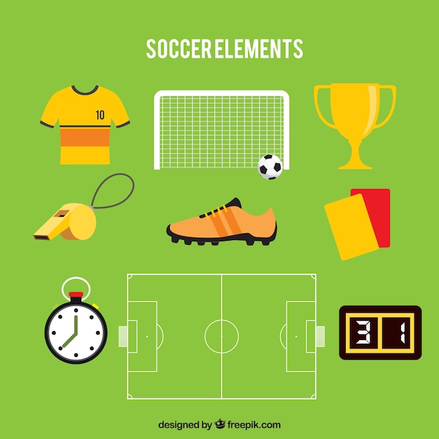 Collection D'éléments De Football Avec équipement