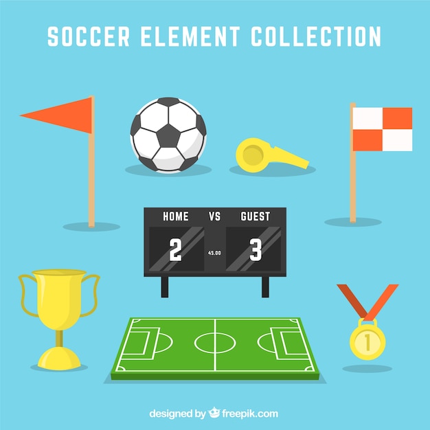 Vecteur gratuit collection d'éléments de football