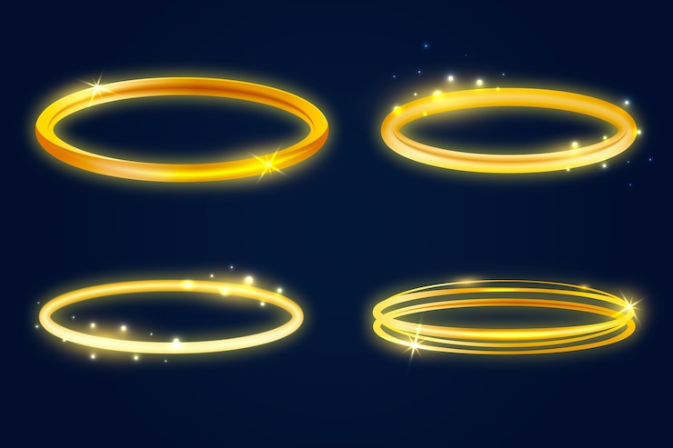 Vecteur gratuit collection d'éléments de halo d'ange réaliste