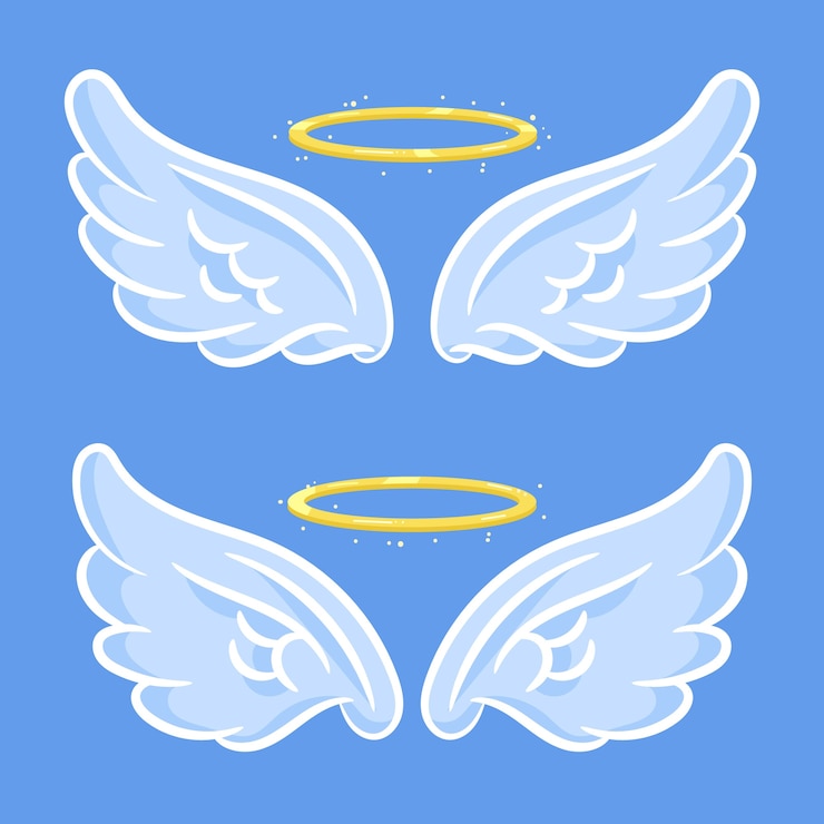 Vecteur gratuit collection d'éléments de halo d'ange