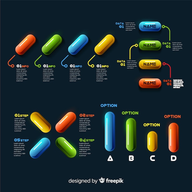 Vecteur gratuit collection d'éléments infografic