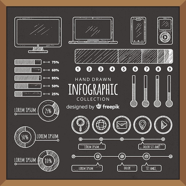 Collection D'éléments D'infographie Blackboard