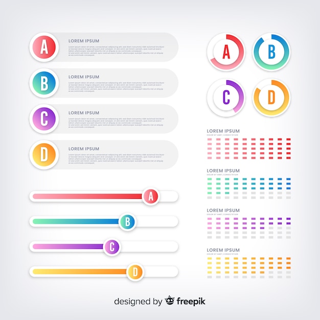 Collection D'éléments D'infographie En Dégradé