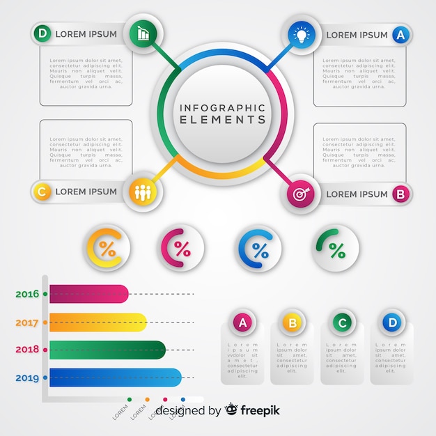 Collection D'éléments D'infographie En Dégradé