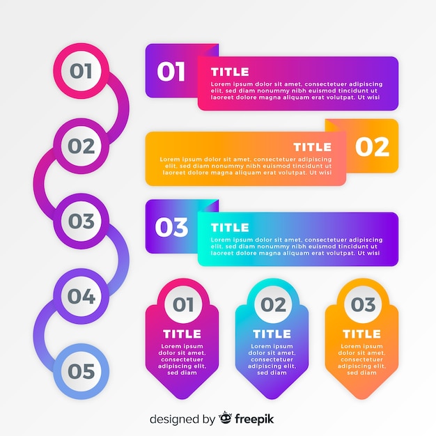 Collection D'éléments D'infographie En Dégradé