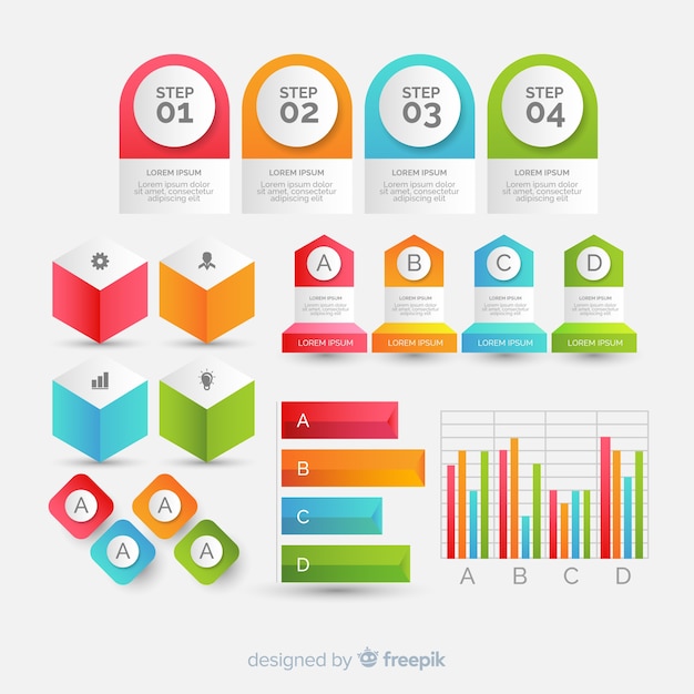 Collection D'éléments D'infographie En Dégradé