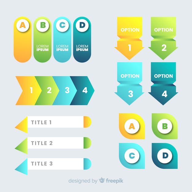 Collection D'éléments D'infographie En Dégradé