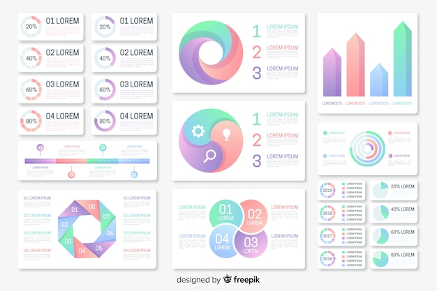 Collection D'éléments D'infographie En Dégradé