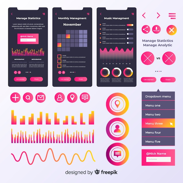 Collection D'éléments D'infographie En Dégradé