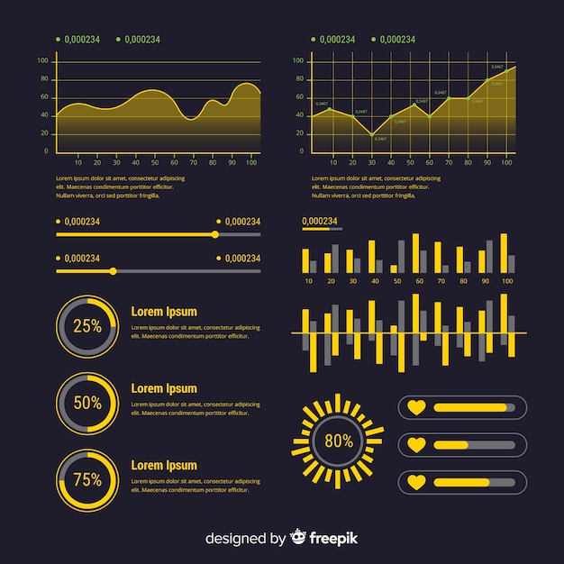 Collection D'éléments D'infographie En Dégradé