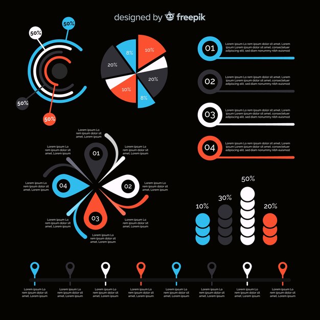 Collection d&#39;éléments d&#39;infographie différents