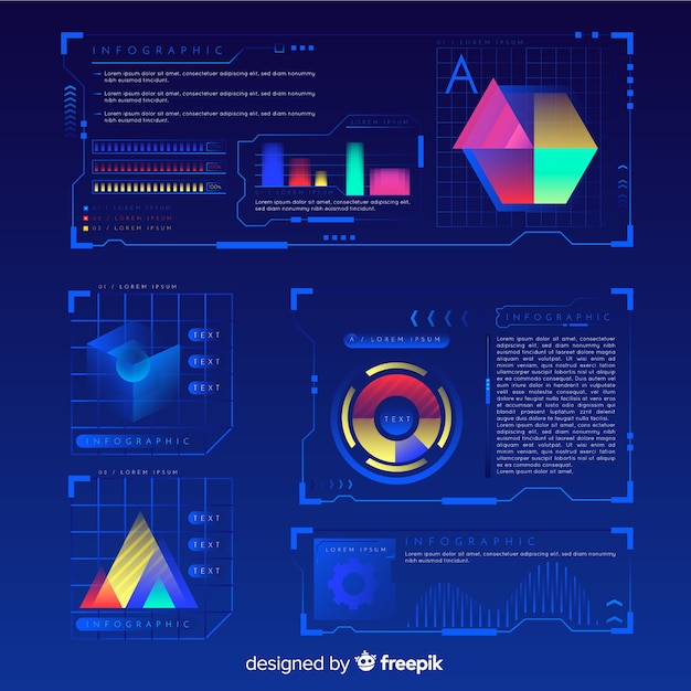 Collection D'éléments D'infographie Futuriste Moderne