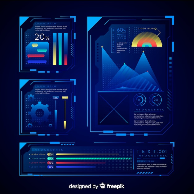 Collection d&#39;éléments d&#39;infographie futuriste moderne