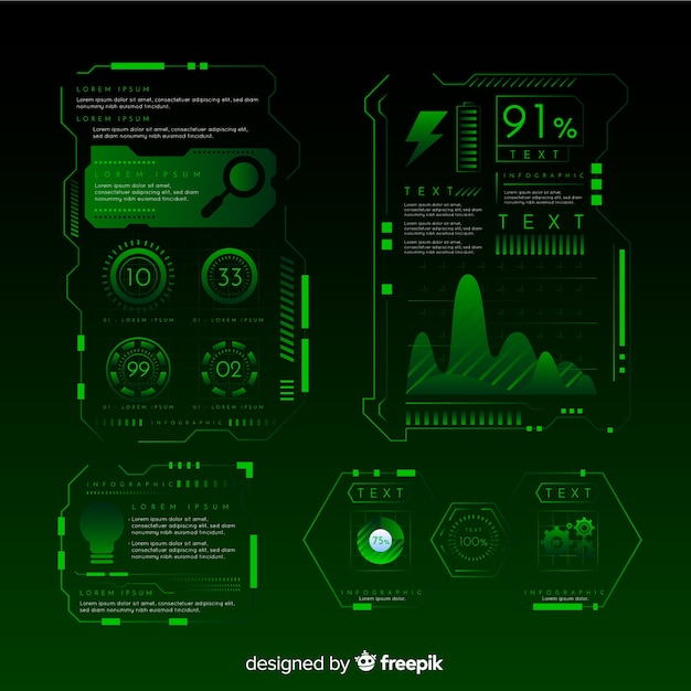 Collection d&#39;éléments d&#39;infographie futuriste moderne