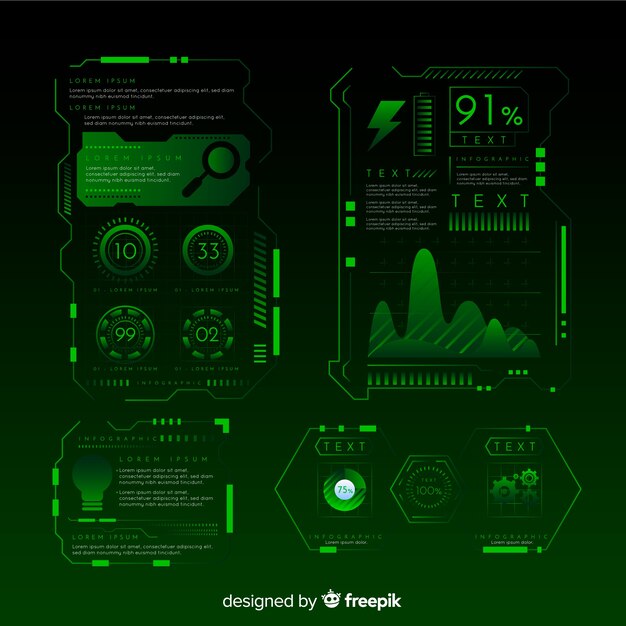 Collection d&#39;éléments d&#39;infographie futuriste moderne