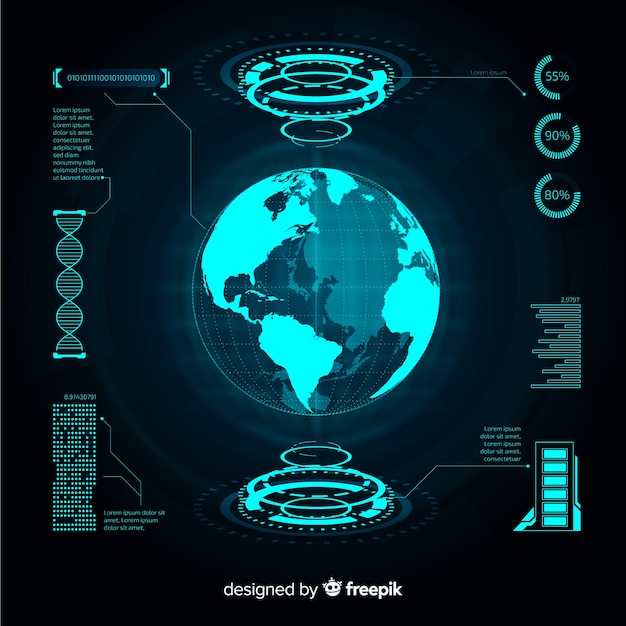 Collection d&#39;éléments d&#39;infographie futuriste