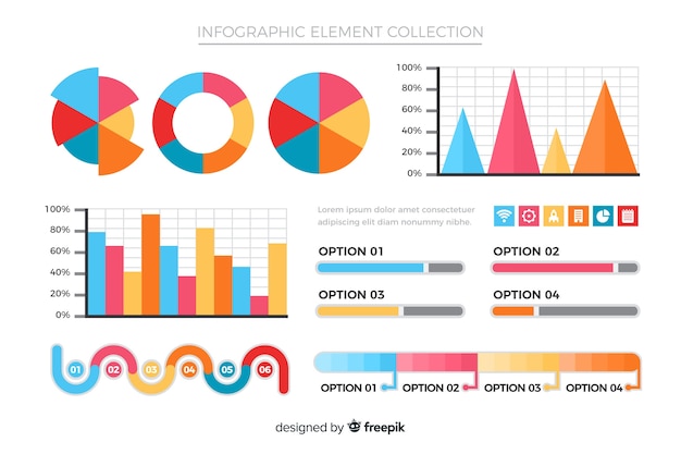 Collection d'éléments d'infographie plate