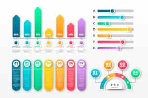 Vecteur gratuit collection d'éléments infographiques dégradés